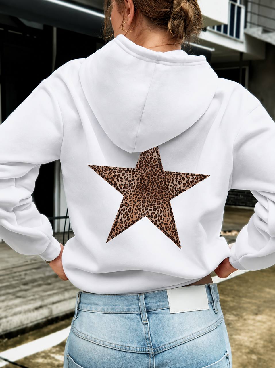 Women's Leopard Star Oversized Hoodie