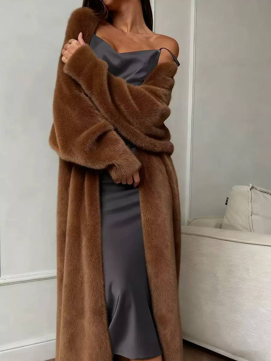 Women's Faux Fur Long Maxi Coat