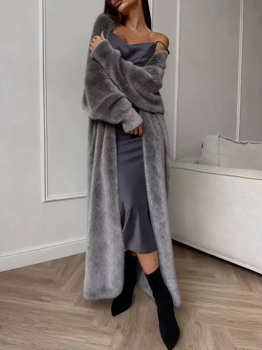 Women's Faux Fur Long Maxi Coat