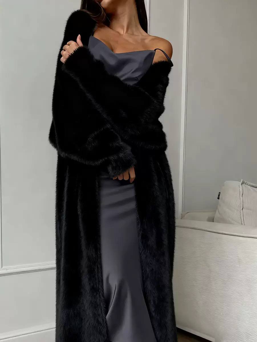 Women's Faux Fur Long Maxi Coat