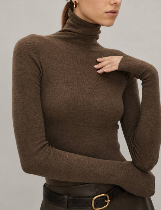 Women’s Slim-Fit Turtleneck Long-Sleeve Fine Knit Sweater