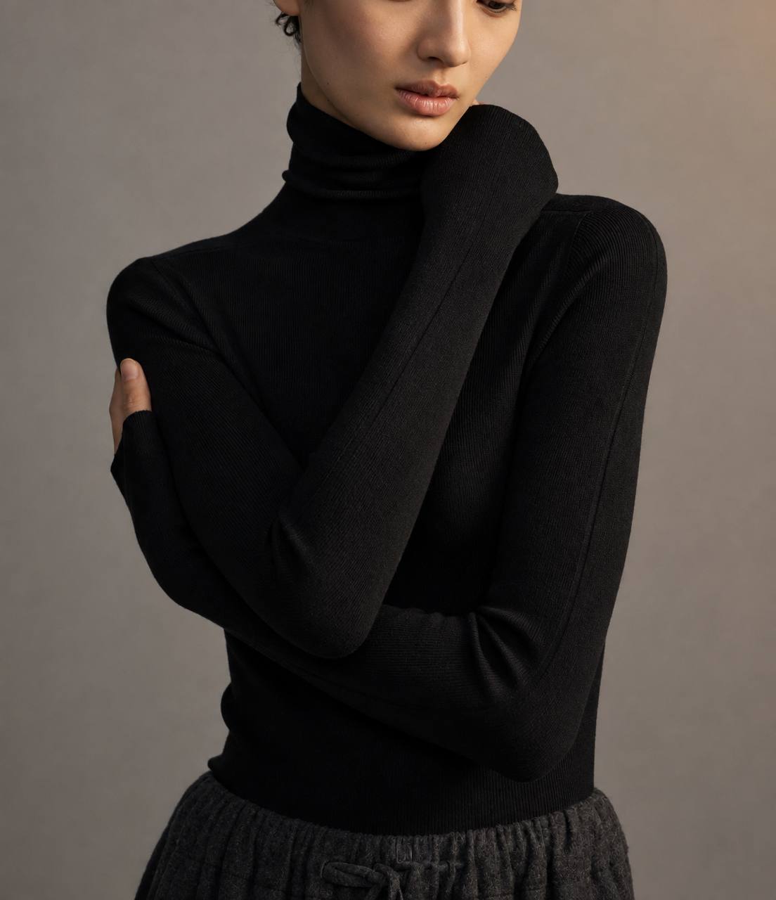 Women’s Slim-Fit Turtleneck Long-Sleeve Fine Knit Sweater