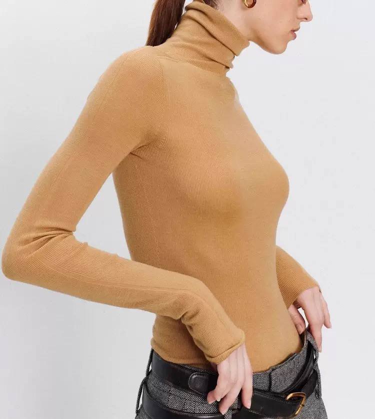 Women’s Slim-Fit Turtleneck Long-Sleeve Fine Knit Sweater