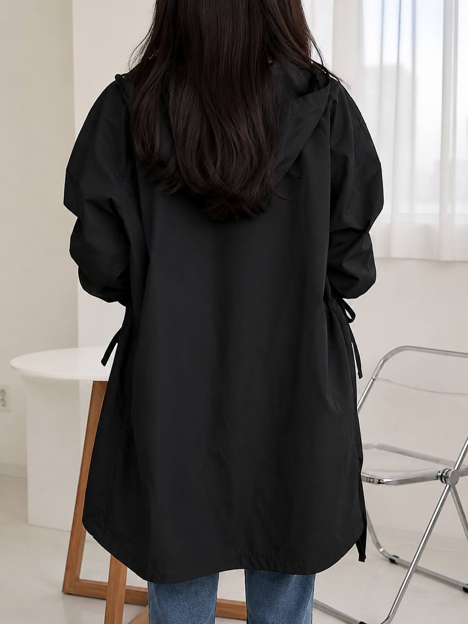 Women's Oversized Longline Side-Tie Button-Front Shirt – additional product image
