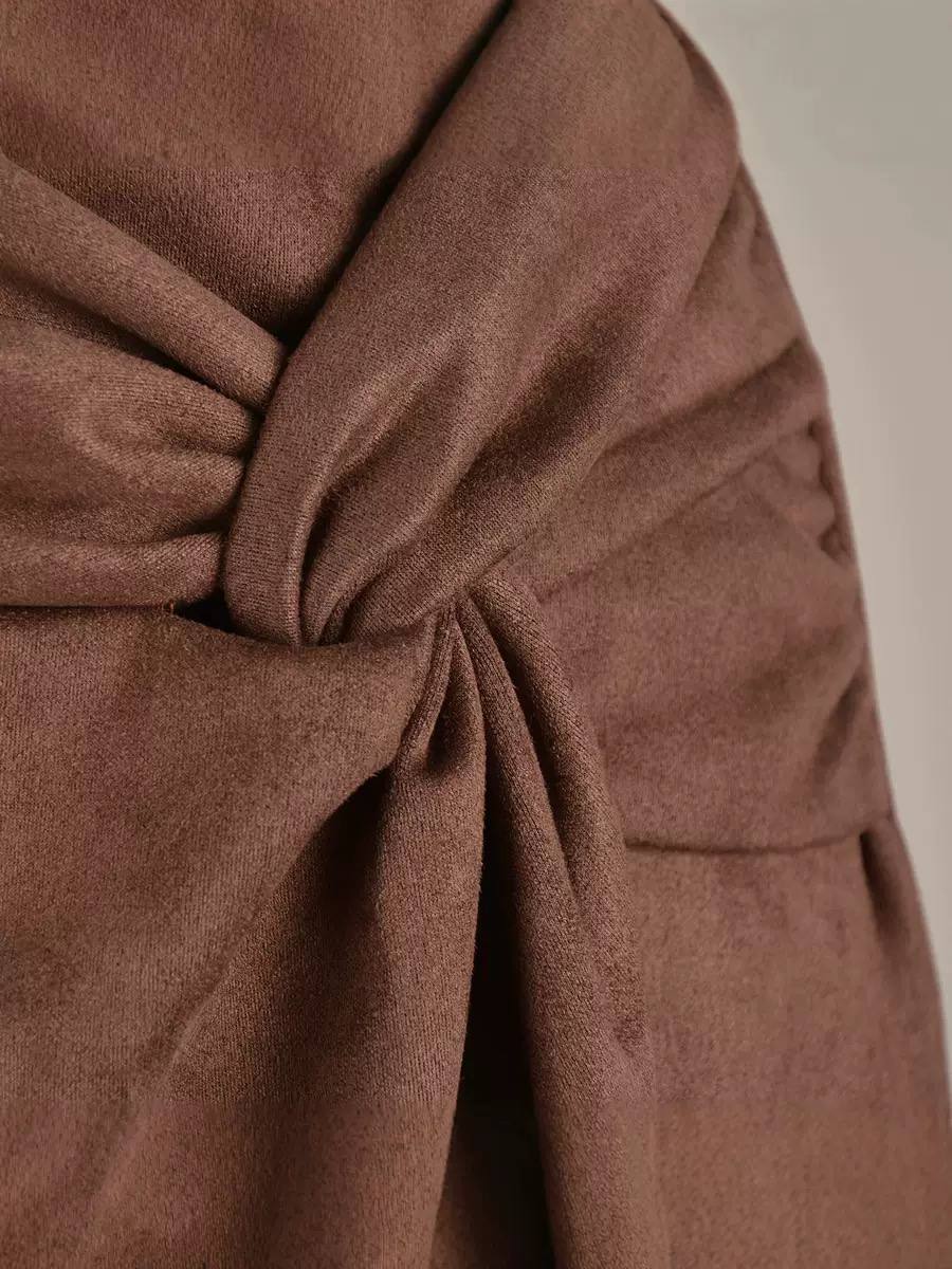 Women’s Wrap-Front Tailored Mini Skort - Brown