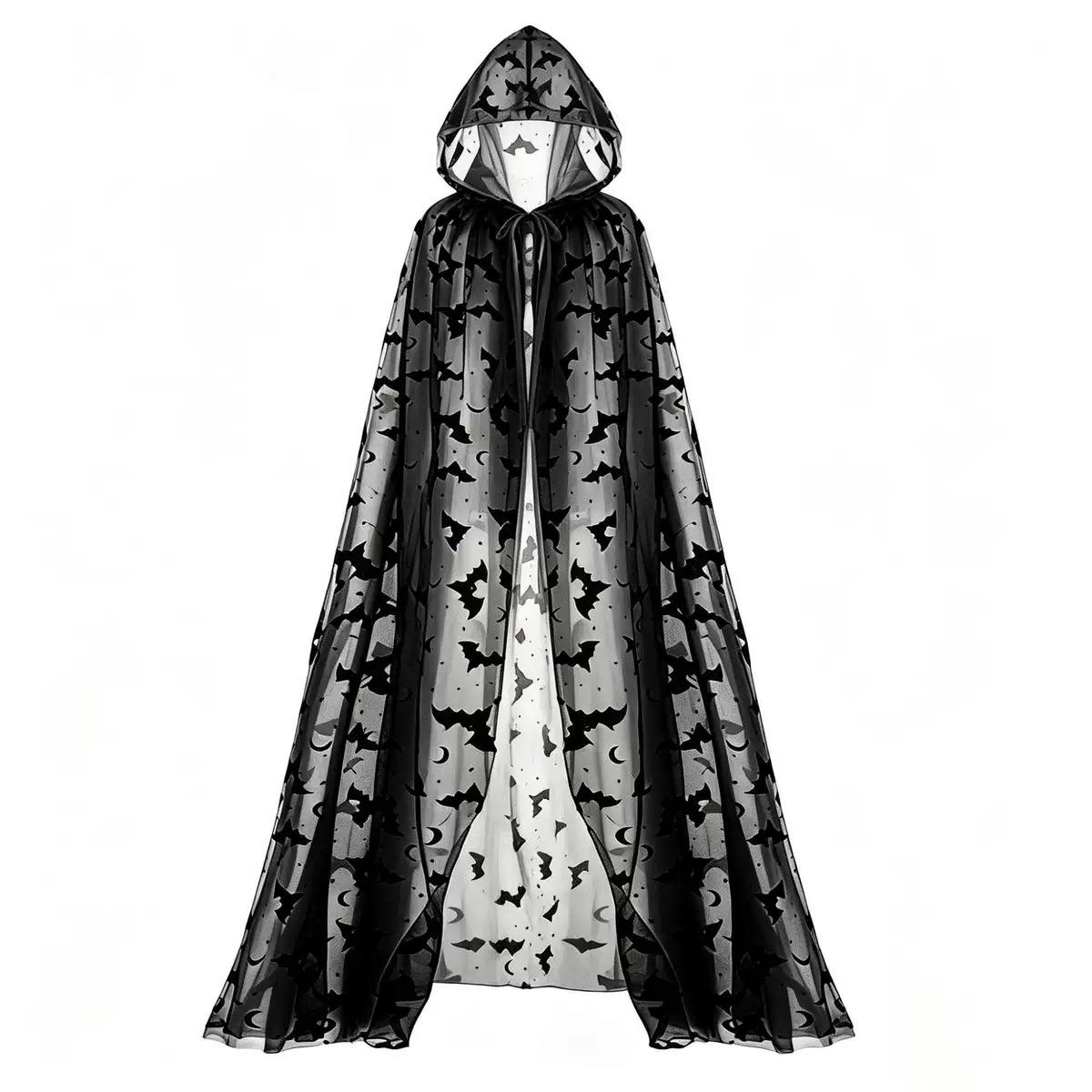 Nocturnal Bat Flight Costume Cape - Black