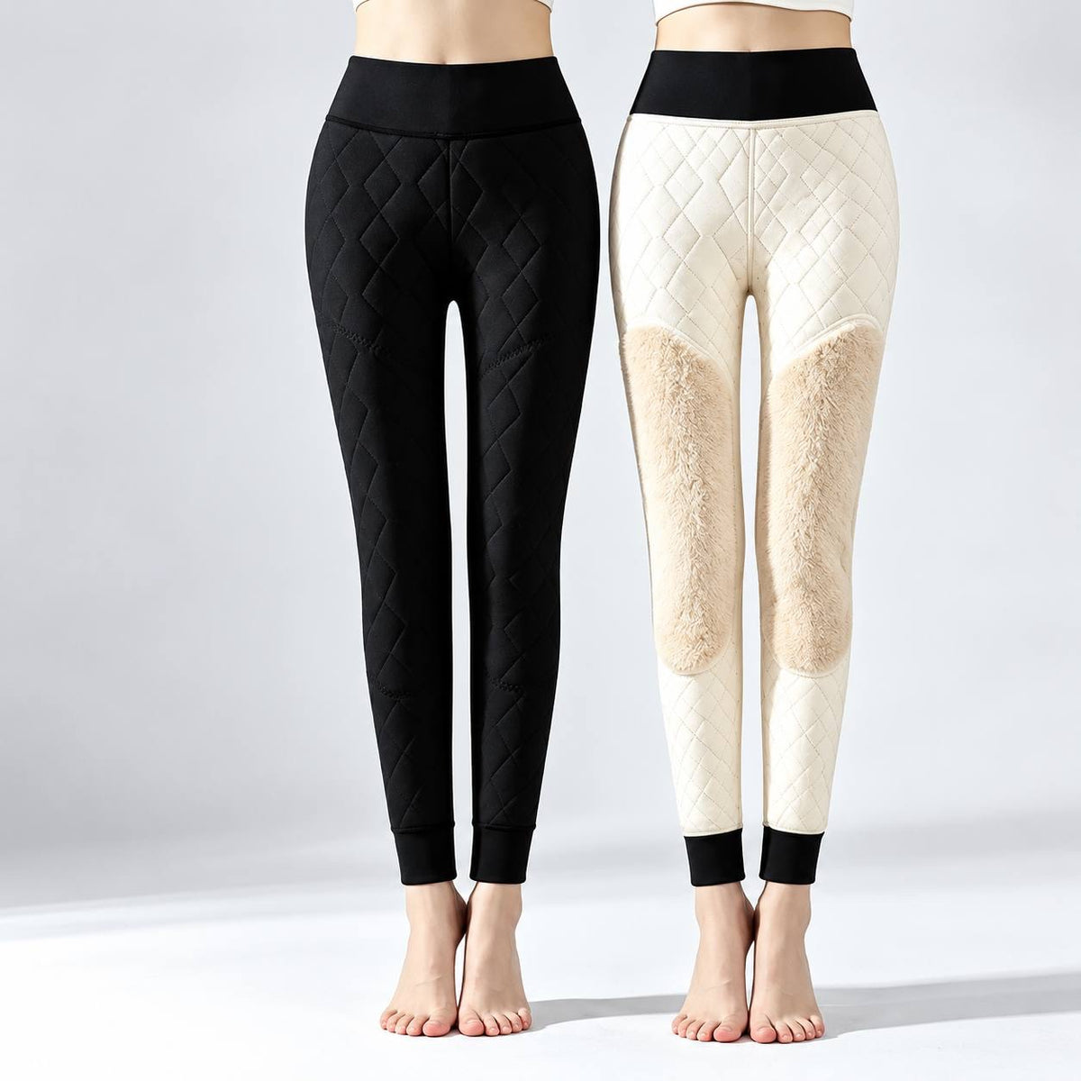 High Waisted Slim Fit Trousers With Panel Detailing – Black