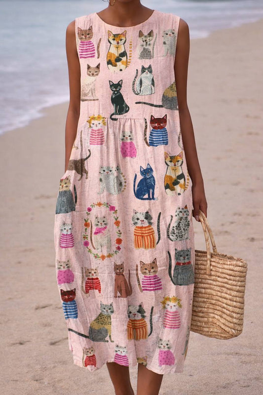 Blair | Cute Cat Sleeveless Dress