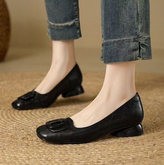 Women's Leather Low Heel Comfort Ballet Flats